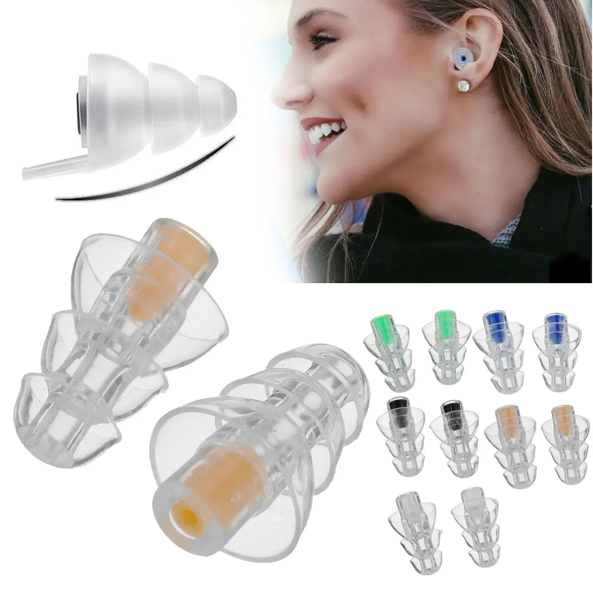 Earplugs Noise Reduction Filter Hearing Protection Earbud Silicone earphone