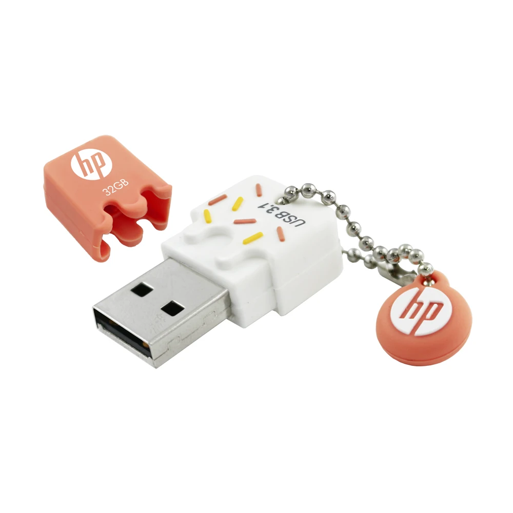 Новое поступление hp USB флэш-накопитель 32 Гб 64 Гб 128 ГБ USB3.1 силиконовый мороженое оранжевый цвет Флешка Тип C OTG DJ диск ручка-накопитель