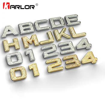

3.2cm Luxury Bling Metal Crystal Diamond Badge Decals Car Letter Alphabet Sticker Emblem DIY 3D Metal Custom Auto Decoration