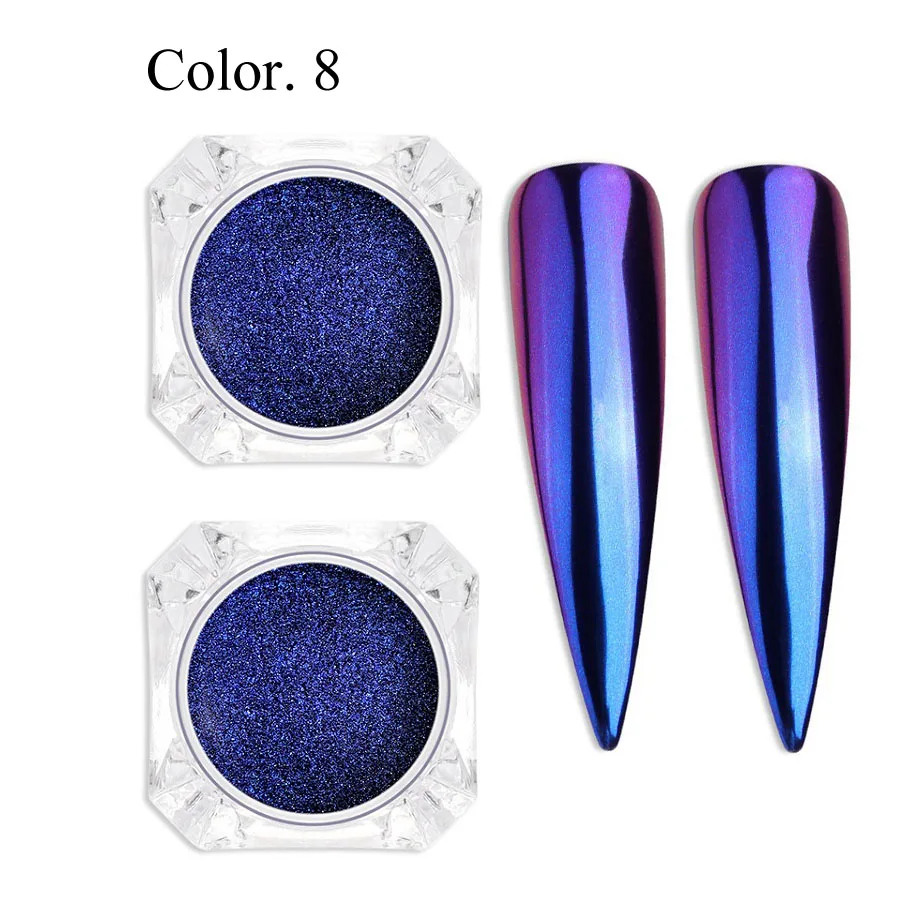 Color 8 Bittb зеркальный порошковый хромированный блеск для ногтей пигмент пыль хлопья блестки DIY Дизайн ногтей украшения Маникюр гель лак - Цвет: Color 8