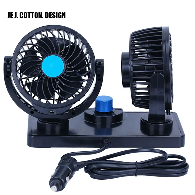 12V Car Fan Ventilador Air Conditioning Double Head Auto Air Cooler