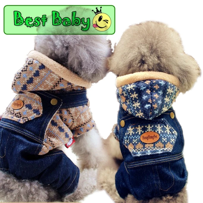 مصمم الحيوانات الأليفة الملابس ل الكلب الحيوان أحدث الدنيم شبكة يوركشاير تشيهواهوا الشتاء الدافئة سميكة زي عموما ل جرو القط السلع