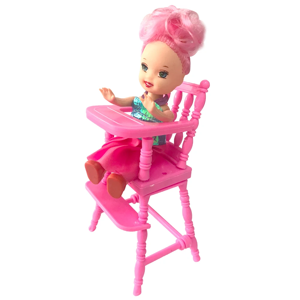 NK 1 Pcs Mini Doll Furniture Dinner Room Kindergarten High Chair For Barbie Doll Sister Kelly 1:12 Doll Dollhouse Accessories DZ NK 1 Pcs Mini Doll Furniture Dinner Room Kindergarten High Chair For Barbie Doll Sister Kelly 1:12 Doll Dollhouse Accessories DZ