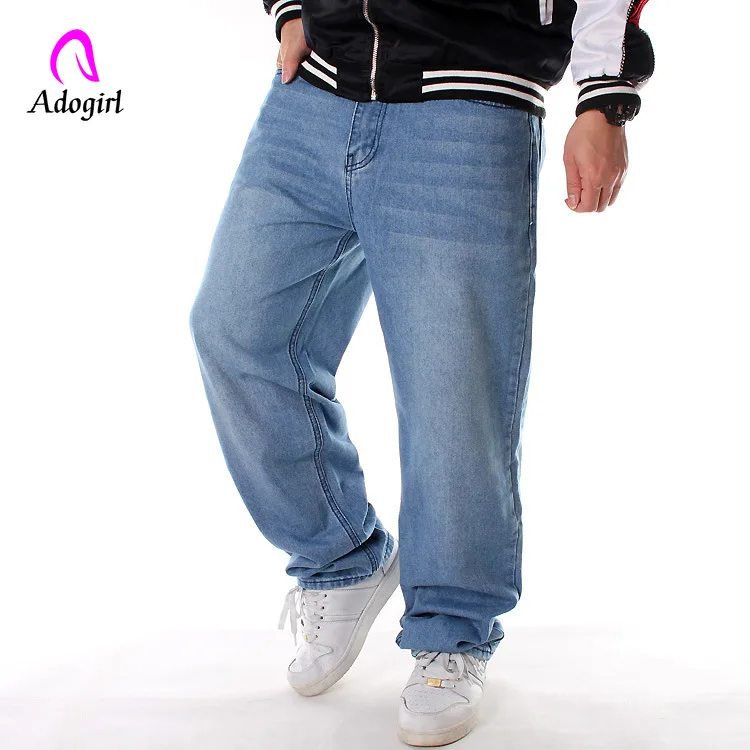 Męskie spodnie Baggy Hip Hop dżinsy 2019 Plus rozmiar 30 46 ALIEXPRESS 2019 LUŹNE HIP HOP DŻINSY MĘSKIE JEANSY Z