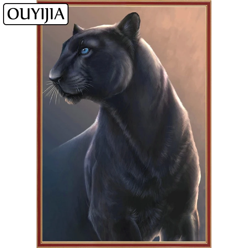 

OUYIJIA Panther Leopard 5D DIY Home Decoration Diamond Painting Cheetah Embroidery Animal Diamond Cross Stitch Rhinestone Mosaic
