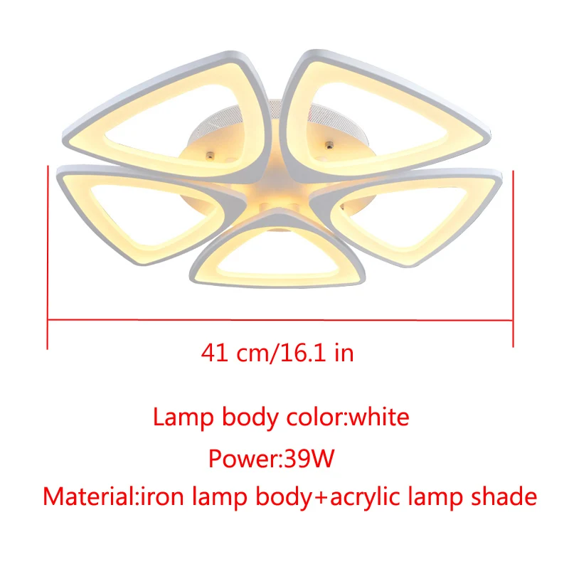 Скандинавская акриловая Современная комнатная спальня кухня кровать столовая лампа подвесной светодиодный потолочный светильник ing светильники 110 В 220 В для дома - Цвет корпуса: Little Triangle