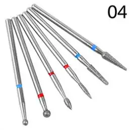 6pcs/set Diamond Nail Drill Milling Cutter Bits Rotary Burr Electric For Manicure Machine Cuticle Nail Art Remover Tools - Цвет: Светло-серый