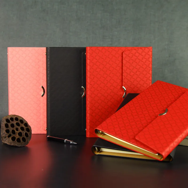 

Cheng Jia Plaid Spiral Notebook Binder Leather Journal Stationery Planner Office Agenda Notepad Travelers Diary Notebooks A5