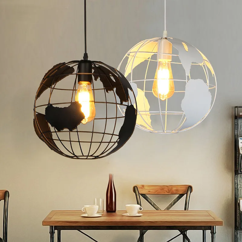 

Modern Global Earth Living Room Pendant Lamps Restaurant suspension luminaire Home Lighting Fixtures black,white color E27 bulbs