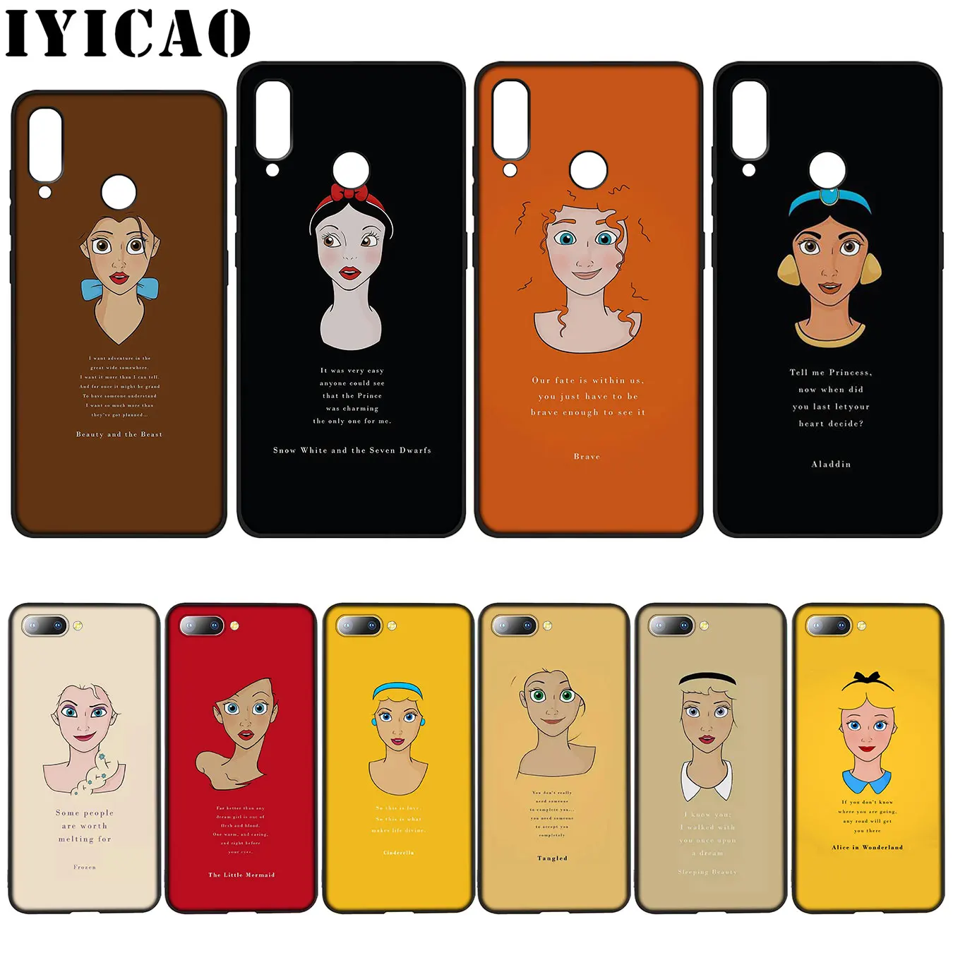 IYICAO Princess English letter sentences Newly Arrived Case for Huawei Y7 Y6 Prime Y9 2018 Honor 8C 8X 8 9 10 Lite 7C 7X 7A Pro |