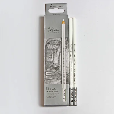 12 шт./компл. Marco сместить Порошок ручка угольный карандаш hightlightbrush белый и коричневый - Цвет: Белый