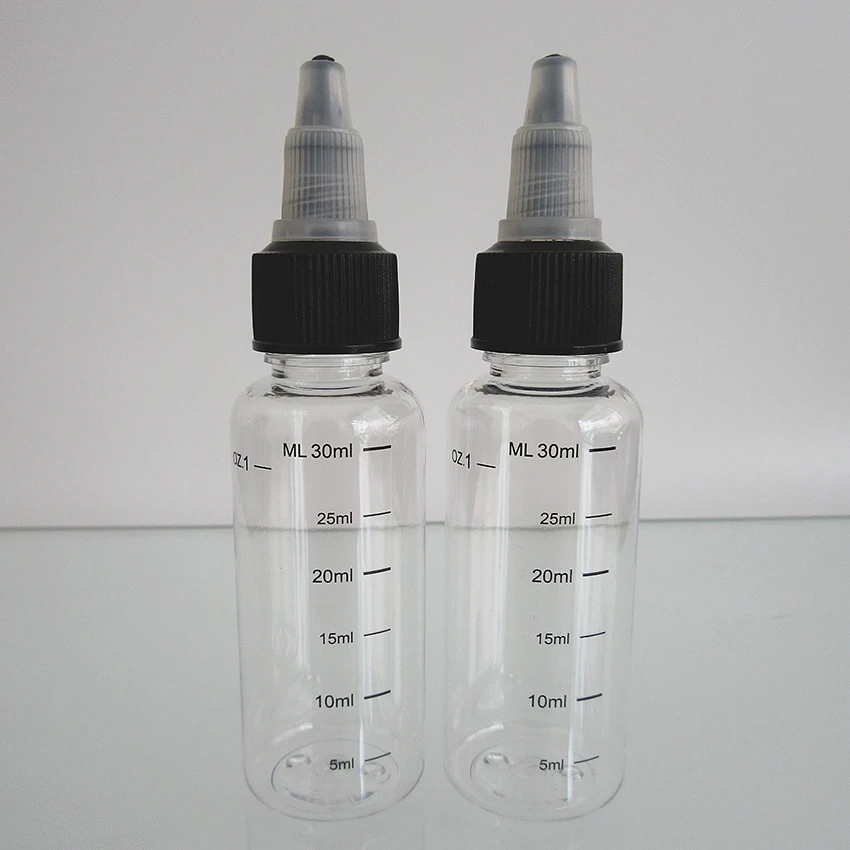 

10pcs 1OZ/30ml PET Bottle with Silk Printing Scale,Graduation Dropper Bottle E juice Liquid Empty Bottle with 18mm Twist off Cap