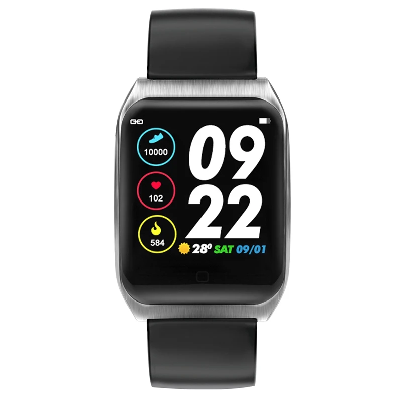 Black Открытый спортивный браслет часы Смарт Браслет ЭКГ E58ecg+ Ppg сердечный ритм крови кислород Ip68 ступенчатый металл ремень шагомер - Цвет: Black