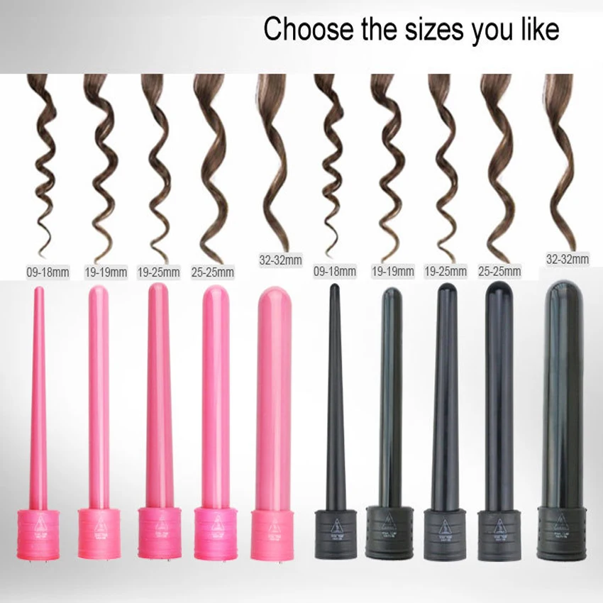 5 In 1 Hair Curlers Care Styling Curling Wand Interchangeable 3 Parts Clip Hair Iron Curler Set Curler Hair Styles Tool 5 In 1 Hair Curlers Care Styling Curling Wand Interchangeable 3 Parts Clip Hair Iron Curler Set Curler Hair Styles Tool