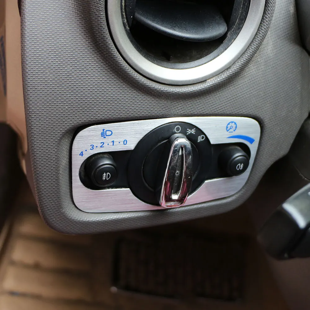 Carmilla Автомобильные фары из нержавеющей стали, настраиваемая панель, ручка переключателя, наклейка с блестками для автомобиля Ford Fiesta Ecosport 2012 2013