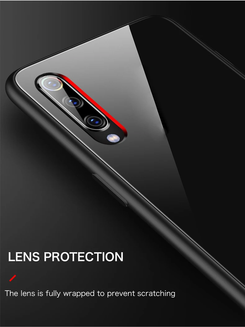 Luxury Plain Glass Case For Xiaomi Mi 10 8 9 SE Lite F1 Redmi Note 5 6 7 Pro Plus Pocophone F1 Phone Cover