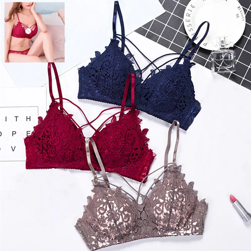 

4 Colors Adjusted Lace Floral Embroidery Bralette Sexy Lingerie Comfort Seamless Bras For Women Wireless Push Up Bra Underwear