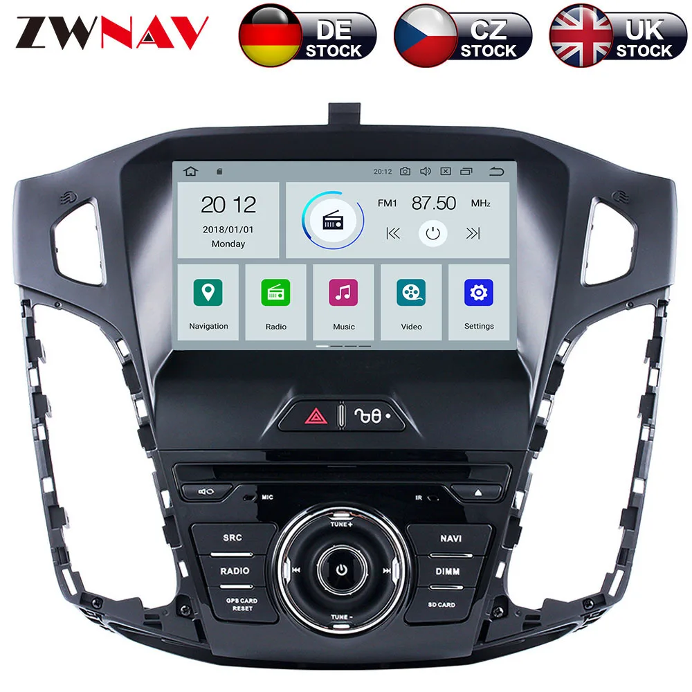 ZWNAV Android 9,0 автомобильный dvd-плеер для Ford Focus 2012- радио Ibiza gps-навигация с зеркальной связью RDS карта 8G