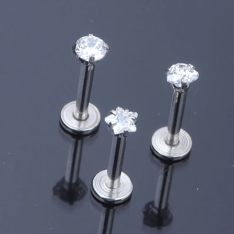 

Серебряные серьги, 1,2x8x3 мм, 16 г, с внутренней резьбой, с драгоценным камнем, лабретка, пирсинг для губ, с цирконом, лабретка, кольцо для козелка