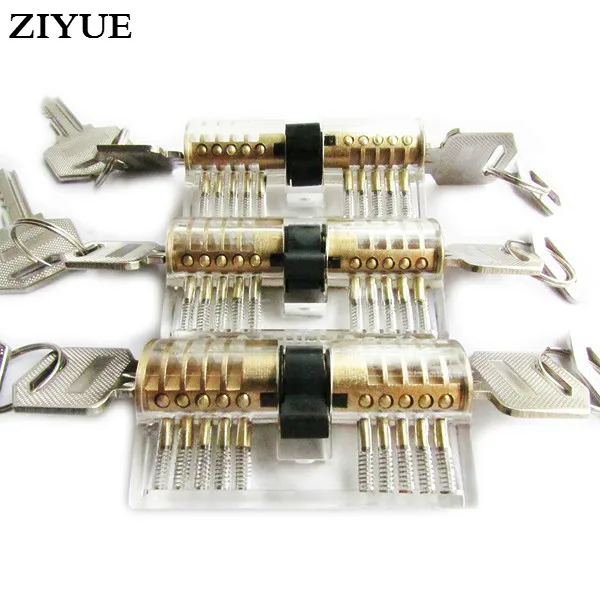 

Fechadura Digital 3pcs Cutaway Inside View Of Practice Padlocks Ab Lock + Crescent Tau Pick Tools Locksmith Training Skill Set