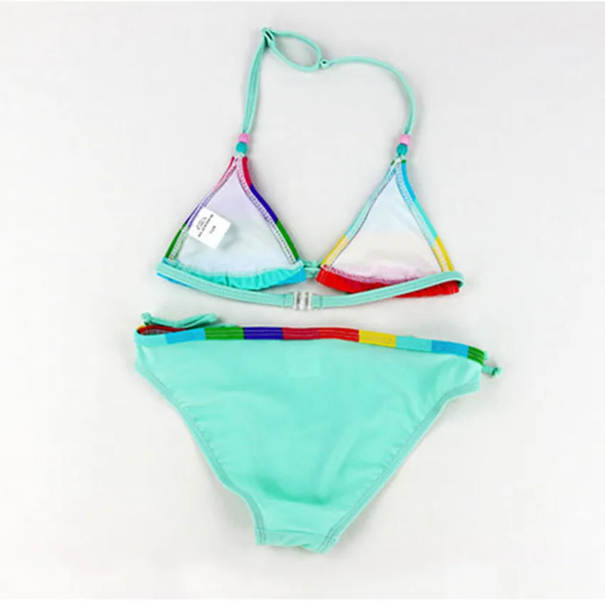 Funfeliz/леопардовое бикини для девочек купальник с лямкой на шее От 5 до 14 лет