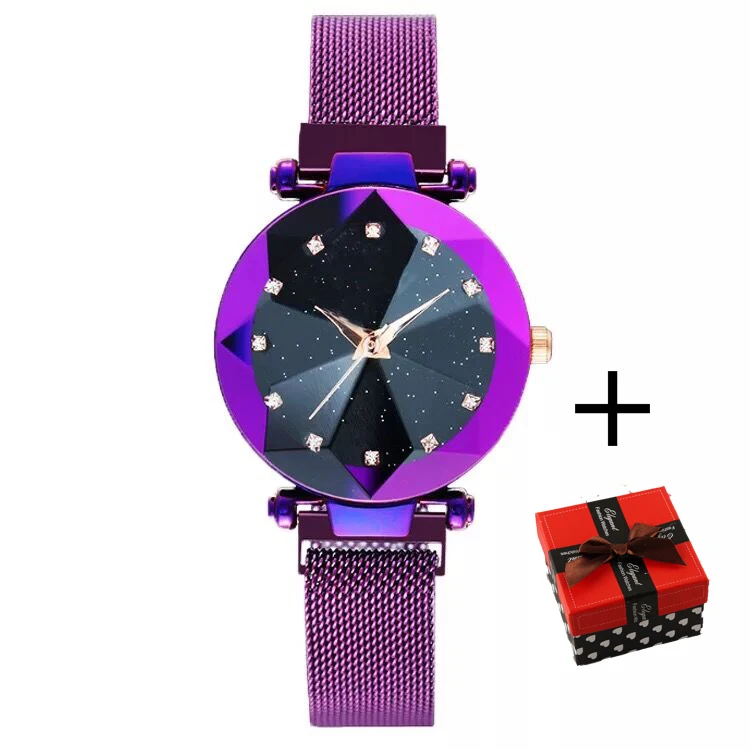 Reloj mujer золотые часы для женщин роскошный кристалл из горного хрусталя браслет кварцевые женские часы водонепроницаемые женские наручные часы montre femme - Цвет: Purple-choice-2