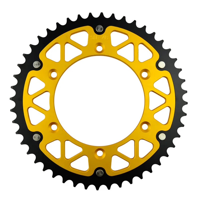 Детали мотоцикла стальные алюминиевые композитные 45~ 52 т задние звездочки для KAWASAKI KLX400SR KLX400R для SUZUKI RMZ450 TS200R - Цвет: 48T