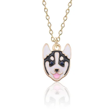 

Elfin High Quality New Style Colorful Siberian Husky Necklace Fashionable Siberian Husky Pendant Necklace Women