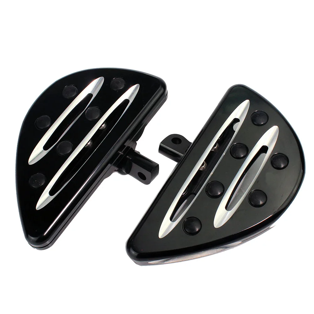 

Black Motorcycle CNC Deep Cut Male Mount Foot Pegs Footrest Floorboard For Harley Touring FLH Road King Dyna Sportster XL