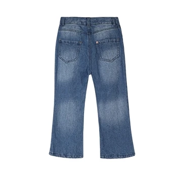 

1T-12T Casual Girls Jeans Pants Children Fashion Jeans Kids Girl Denim Pants Simple boot cut Jeans for Girls Brand