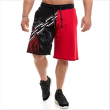 Летние новые модные мужские персонализированные Лоскутные Шорты для спортзала Фитнес Брюки Свободные повседневные спортивные брюки