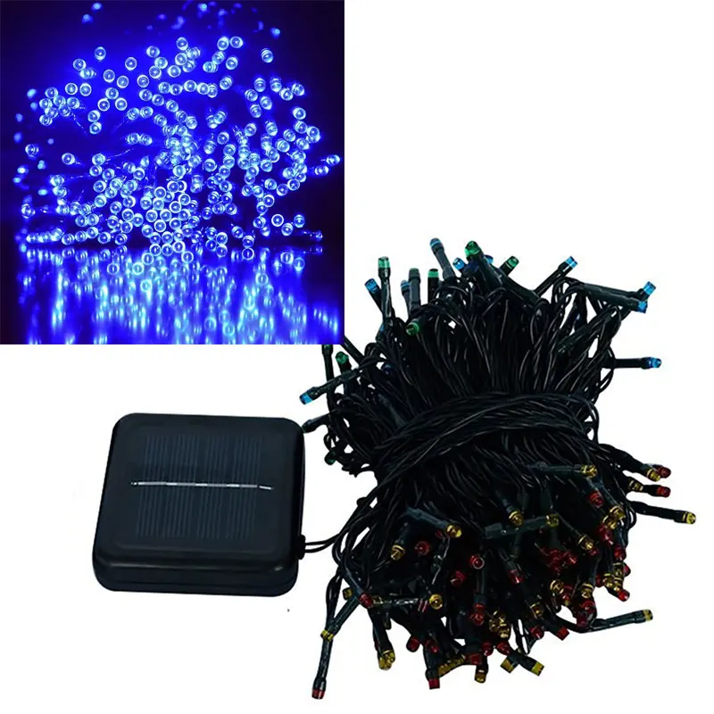 Solar Outdoor Light String 22M 200 Led Fairy Light String Outdoor Garden Family Party Christmas VE - Испускаемый цвет: Синий