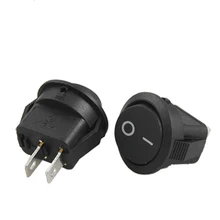 WSFS Hot Sale 10pcsx AC 3A/250V 6A/125V ON-OFF I/O SPST 2 Pin Snap In Round Boat Rocker Switch