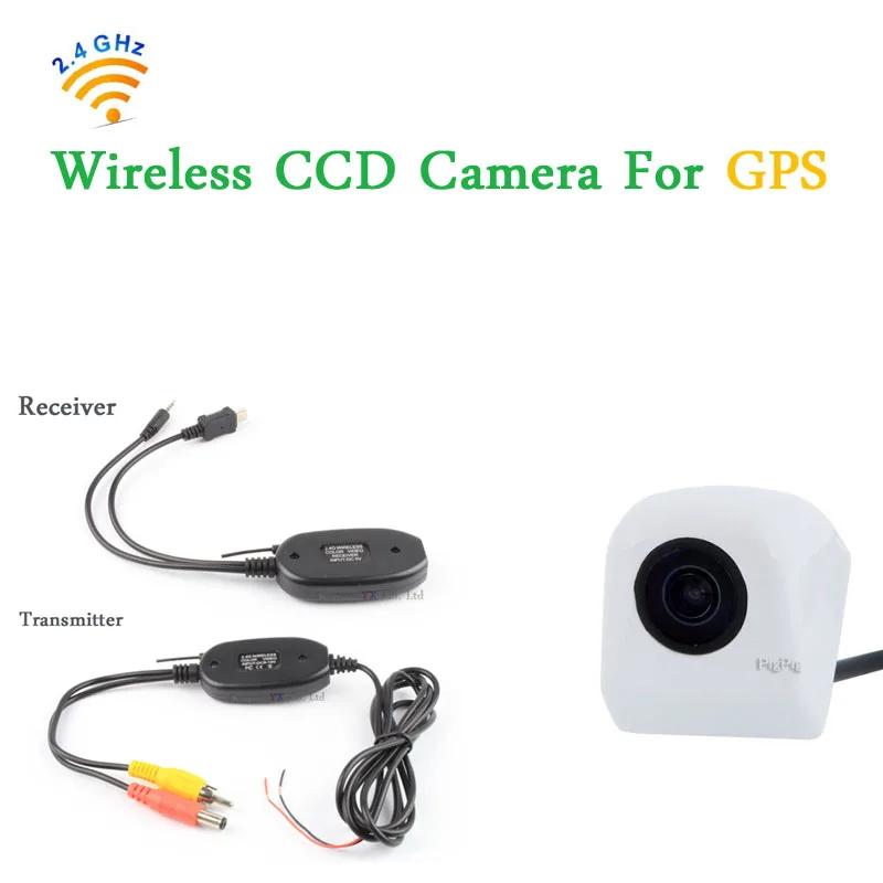

2.4G Wireless camera for GPS 2.5mm car parking Camera Reversing Transmitter and Receiver White waterproof wide angle camera