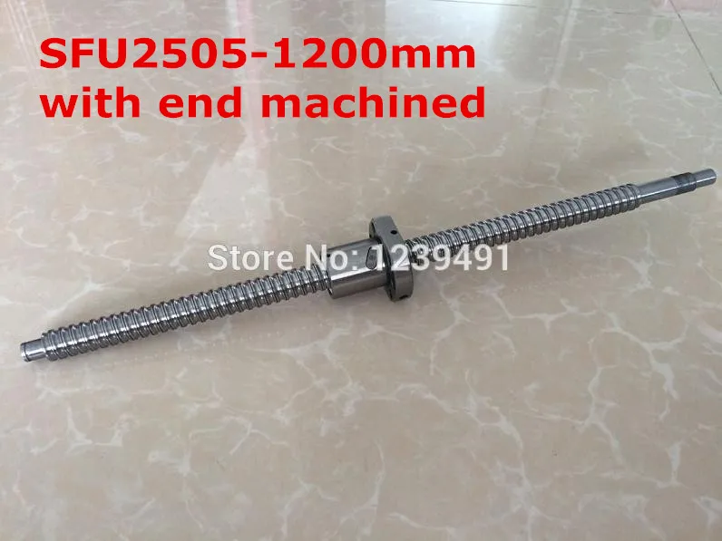 

1pc SFU2505- 1200mm ball screw with nut according to BK20/BF20 end machined CNC parts