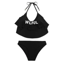 

2018 New Sexy letters Lady Swimwear Summer Beach Girl Swimsuit bandage brazilian Push Up Women Bikini Maillot De Bain Biquini