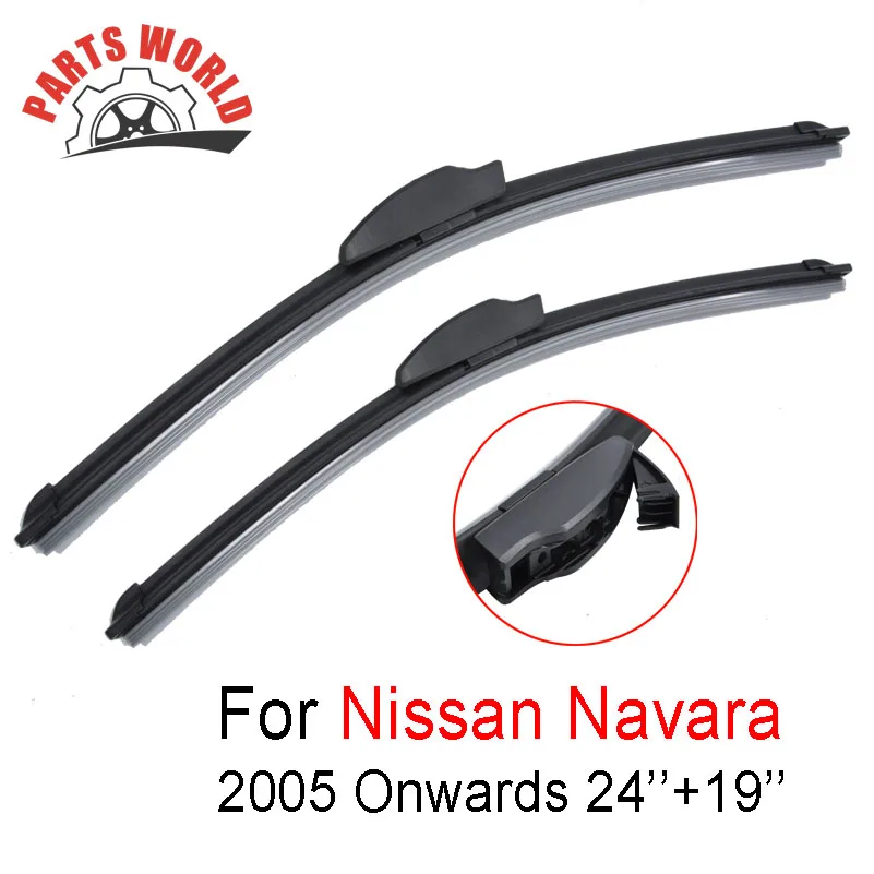 24''+19'' Pair Windscreen Front Wiper Blades For Nissan Navara 2005 Onwards,Fit Windshield