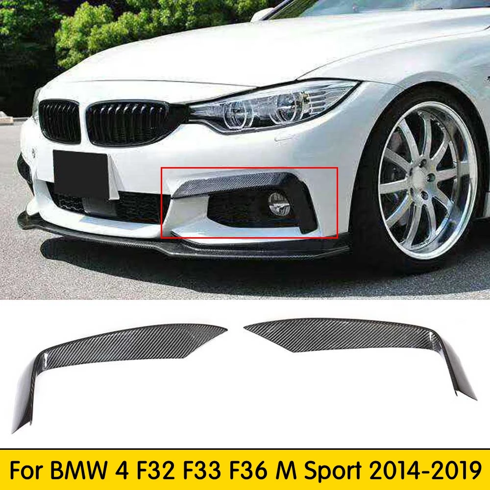 FOR F32 F33 F36 M-Sport Carbon Fiber Auto Car Front Lip Splitter Cover trim for BMW 420i 425i 430i 440i M-Tech 2014-2019 | Автомобили и