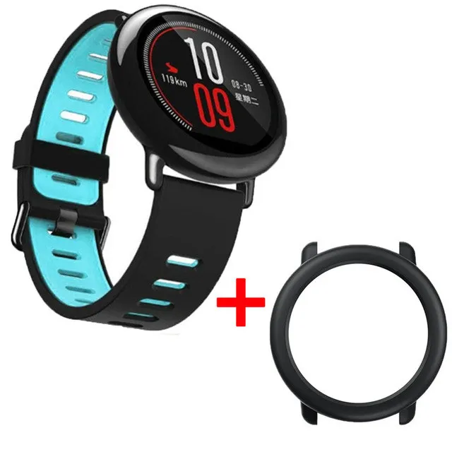 2в1 для Xiaomi Huami Amazfit Pace Замена силиконовых наручных полос ремешок для часов+ тонкий защитный чехол рамка для Amazfit Paca - Цвет: 5