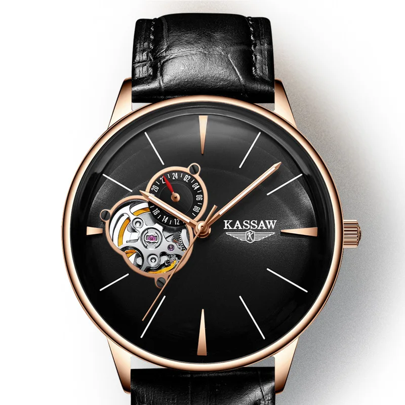 

Wrist Watch Man Ultrathin Fully Automatic Mechanics Hollow Out Curved Belt Free Wheel Waterproof Male Surface K873G