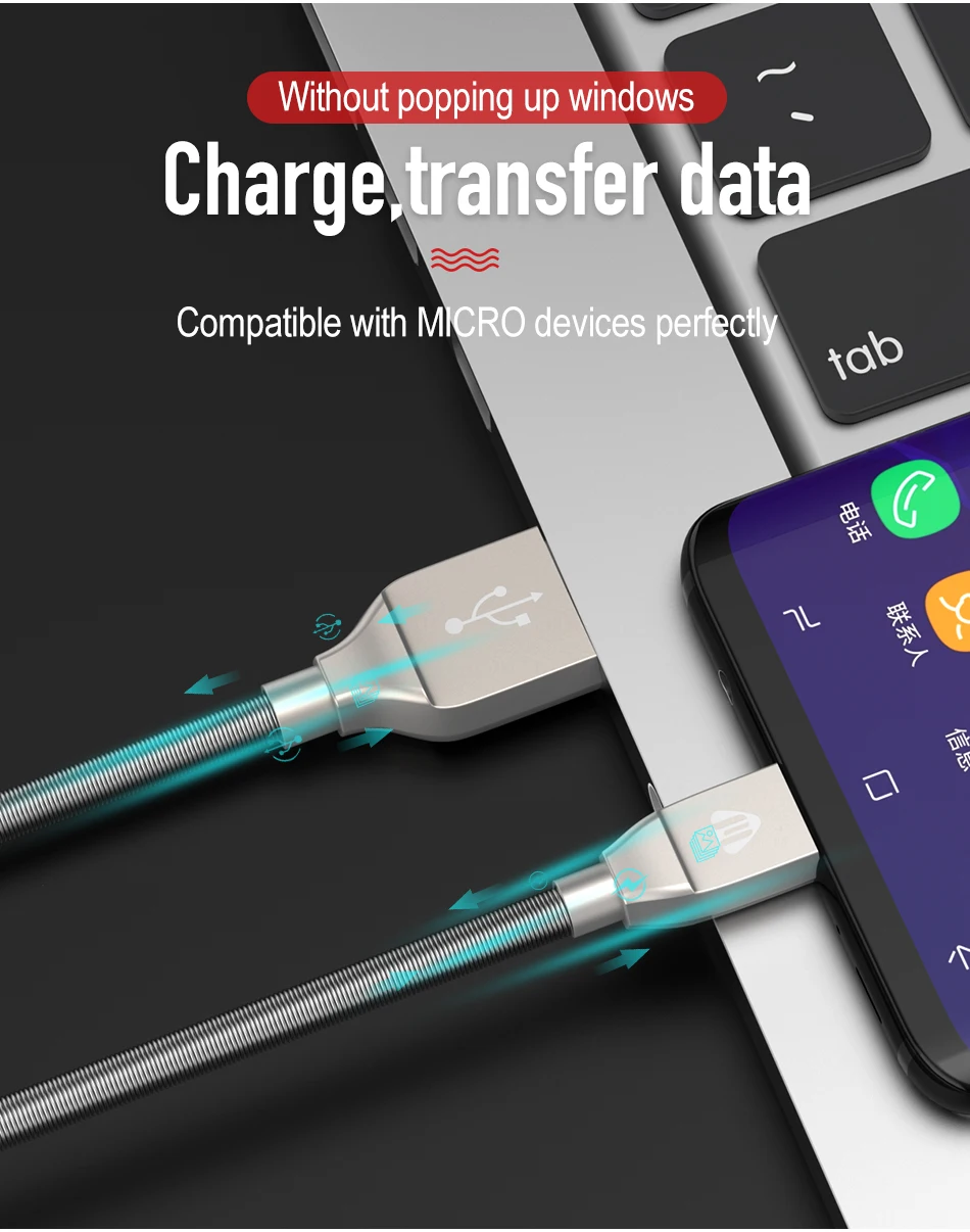 Jellico Micro USB кабель металлический зарядный кабель для samsung Xiaomi huawei htc Android мобильный телефон Быстрая Зарядка Кабели синхронизации данных