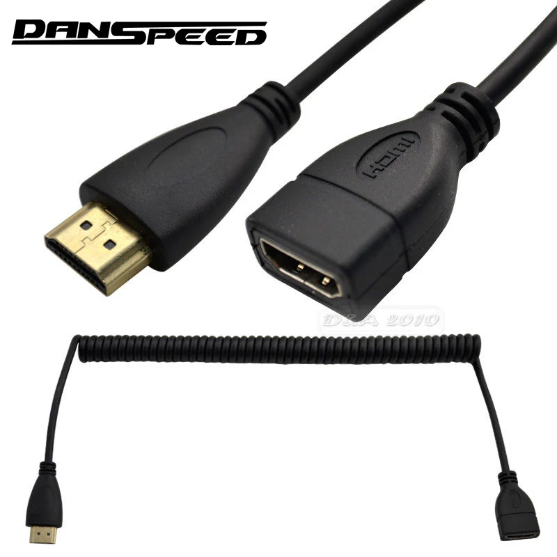 Danspeed 6.5FT 2 м HDMI Мужской к женской спиральной Удлинительный кабель для HEC шнур 1080 P HDTV