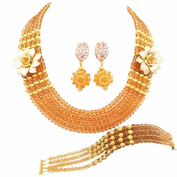 

Champagne Gold African Beads Jewelry Sets 5C-SXH014