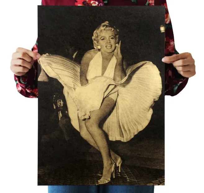 

Marilyn Monroe Vintage Kraft Paper Classic Movie Poster Magazine Art Cafe Bar Decoration Retro Posters and Prints