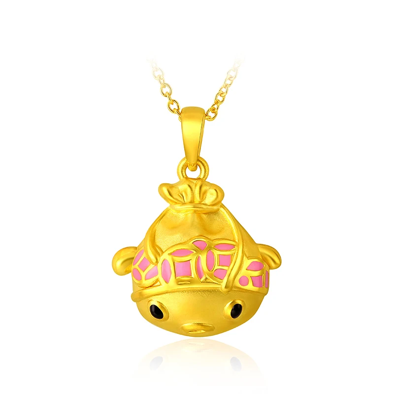 

Pure 3D 999 24K Yellow Gold Cute Fish Pendant 1.7g