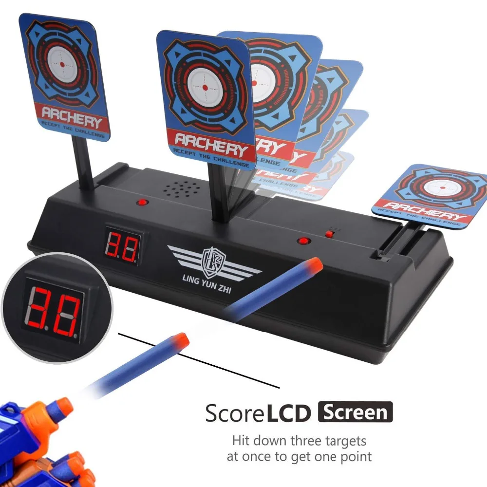 

Electric Scoring Target Kids Digital Guns Blaster Game for Nerf Toys DIY Intelligent Shooting Gun Target Accessories for Kids