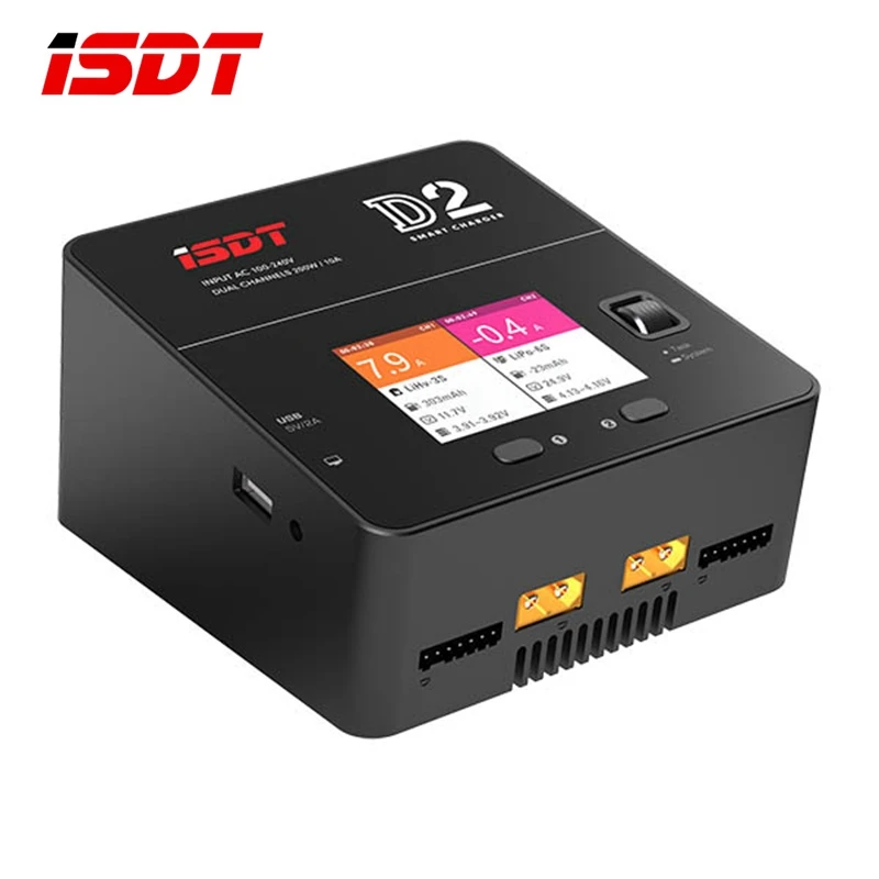 Оригинальный ISDT D2 200W 20A AC двухканальный Выход Smart Lipo Батарея баланс балансировка