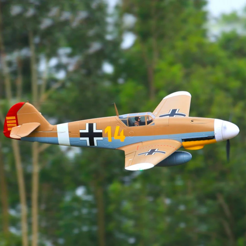 FMS 1400 мм 1 4 м Bf 109 Bf109 Me Messerschmitt коричневая Строительная 6 канальная с закрывающими