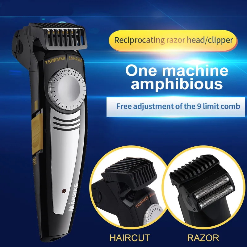 

2018 professional Rechargeable Electric razor and Hair Clipper Ceramic Titanium Blade 2 in 1 Razor Shaver and haircut knift