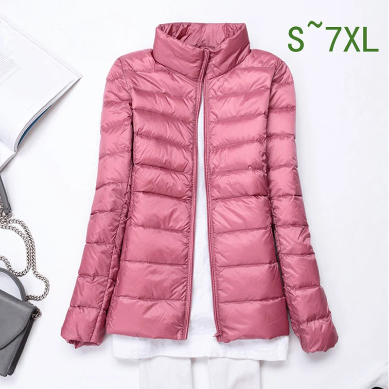 

Autumn and winter new style light weight down jacket, pure color collar, body repair, big size, lady's short, down jacket